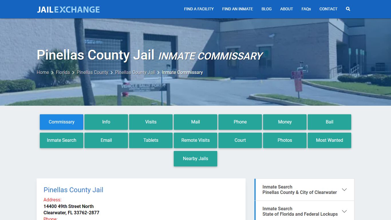 Inmate Commissary, Care Packs - Pinellas County Jail, FL - Jail Exchange